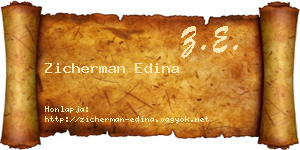 Zicherman Edina névjegykártya